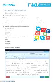 The Future Of Communication Interactive Worksheet In 2020 Social Media Worksheet Communication English As A Second Language