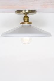 Industrial Gloss White 12 Porcelain Enamel Shade Edison Flush Mount Light 95 00 Via Etsy Flush Mount Lighting Light Ceiling Fixtures