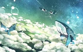 Two Person Flying Near Whales On Sky Illustration Fantasy Art Sky Whale Flying 2k Wallpaper Hdwallpaper Desktop Fantasy Art Sky Anime Art