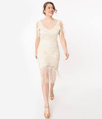 Unique Vintage 1920s Ivory Beaded Nadine Flapper Dress Vintage Flapper Dress Flapper Wedding Dresses Flapper Dress