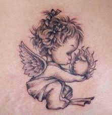 These tattoos can represent many things for many people as angels have many roles. Most Amazing Cute Little Baby Angel Tattoo Design
