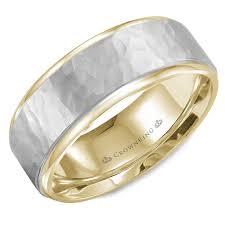 14k white gold 8mm beveled comfort fit wedding band sku 16230w14. Gents 14k White Yellow Gold Wedding Band W Hammered White Gold Cent Adele Diamond