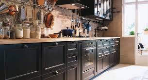 A Traditional Kitchen With Dark Cabinets Design And Ideas One Wall Kitchen Interior Design Kitchen Ikea Metod Kitchen