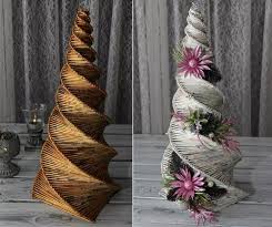 Grosse Bastelprojekte Basteln Mit Papierrollchen Zu Weihnachten Spiralformige Tannenbaum Pyramide Basteln Mit Papierrollchen Basteln Diy Weihnachten