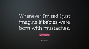 These are the first 10 quotes we have for him. Liam Payne Quote Whenever I M Sad I Just Imagine If Babies Were Born With Mustaches