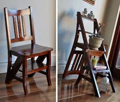 Timber Mahogany Wooden Folding Library Step Ladder Chair Brand New Myhomelookbook Ladder Chair Chair Wooden Folding Chairs