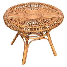 Stonebriar round natural wood serving tray with antique mirror, rustic butler tray, unique coffee centerpiece for the coffee table, dining table, or any table top 4.7 out of 5 stars 660 $22.44 $ 22. Midcentury Italian Round Rattan And Bamboo Coffee Table 1960s For Sale At 1stdibs