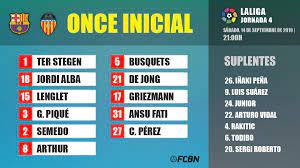 Final copa del rey date : Line Up Of Fc Barcelona Valencia Of Laliga 2019 20