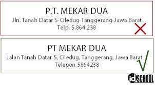 Contoh penulisan alamat penerima barang yang benar. Contoh Kesalahan Penulisan Surat Resmi Dan Perbaikannya Idschool