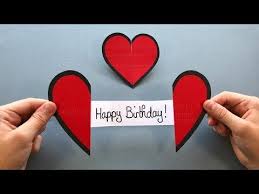 Create card for the couple who is recently engaged or married. Diy Greeting Card How To Make An Easy Paper Heart With A Message Youtube Hearts Paper Crafts Paper Hearts Birthday Card Craft
