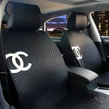 Name Luxury Chanel Universal Automobile Sheepskin Car Seat Cover Cushion 10pcs Sets Black Sheepskin Car Seat Covers Car Seats Car Seat Cover Sets