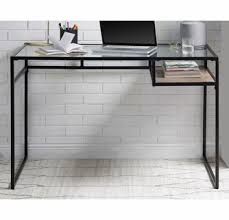 2.1 h usb outlet may not charge all models of all brands of mobile devices; Yasin Black Metal Clear Glass Writing Desk With Wooden Shelf By Acme