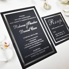 Black Silver Foiled Invitation Black Cute Invitation Black Etsy Silver Foil Invitations Foil Invitations Black Invitation