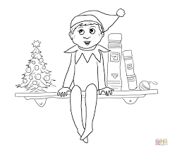 Elf Sits On Shelf Coloring Page Free Printable Coloring Pages Christmas Coloring Pages Christmas Coloring Printables Printable Christmas Coloring Pages