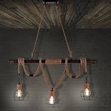 Baycheer Vintage Seil Industrielampe Kronleuchter Deckenleuchten Led Gluhlampe Lampenfassung E27 Hangeleuchte Mit 3 Hangeleuchte Deckenleuchten Anhanger Lampen
