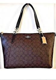 Black And Brown Coach Purse Coach Ava Tote In Signature Brown Black Gold F58318 Vegan Purse Handbags Tote Bag Purse Leather Hobo Bag