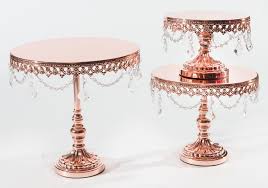 They're also useful for heavy cakes, as metal can support. Chandelier Round Cake Stand Set Rose Gold Cake Stand Opulent Treasures Rose Gold Wedding Cakes