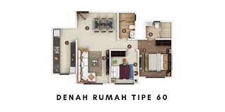 Denah Rumah Tipe 60 Rumah Denah Rumah Denah Desain Rumah