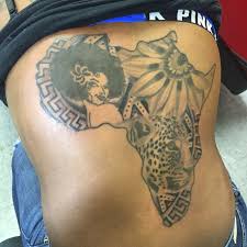 African tattoos are unique because of their connection with the tradition and culture of the people. Back Tattoo Of Africa Chppdxscrwd Africa Tattoos African Tattoo Pretty Tattoos