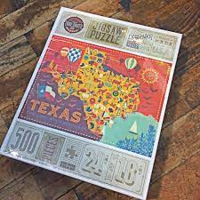 These are pretty enough to frame after the fun of assembly and are entertaining for all ages. Texas Puzzle True South Big Gifts Blue Sky