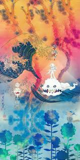 Kids See Ghosts X Murakami X The Great Wave Vertical Wallpaper I Made A While Back Kidcudi Here you can find the best cute ghost wallpapers uploaded by our community.