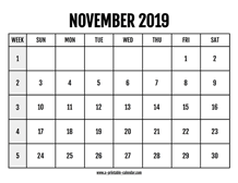 Check spelling or type a new query. November 2019 Calendars Printable Calendar 2019
