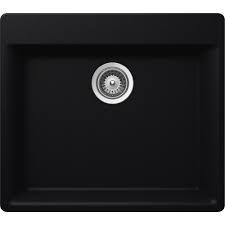 A wide variety of kitchen sink size options are available to you, such as one, two, and four. Elkay By Schock Drop In Undermount Quartz Composite 23 In Single Bowl Kitchen Sink In Black Brickseek