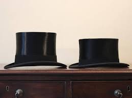Edwardian Silk Top Hat Lock And Co Of London Uk 6 7 8 Usa 7 World Renowned Hatters With Antique Leather Hat Box Leather Hats Vintage Silk Tops Top Hat
