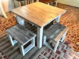 Square Farmhouse Table Rustic Farmhouse Table Dining Set Etsy Square Farmhouse Table Square Kitchen Tables Small Square Dining Table