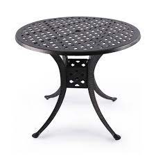 A table is a versatile piece of furniture, often multitasking as dining, working, studying, gaming, and living area. Nuu Garden 36 Inch Outdoor Round Patio Table Cast Aluminum Bistro Conversation Table With Umbrella Hole Black Thehostafarm Com