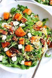 Roasted Sweet Potato And Quinoa Salad Green Valley Kitchen Recipe Warm Salad Quinoa Salad Food