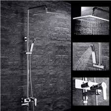 Modern Duschsystem Chrom Mit Regenfall Duschkopf Aufputz Wandmontage Badezimmer Mit Dusche Duschsysteme Duschkopf