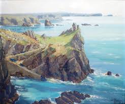 Edouard Planchais 1909 1995 Pen Ar Roch Ouessant 1947 Huile Sur Toile 54 X 65cm Peinture Bretonne Ouessant Camaret Sur Mer