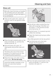 If parts or accessories from other manufacturers are used, the warranty may become void. Cleaning And Care Brew Unit Miele Cva 4070 User Manual Page 39 64