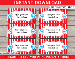They work great for a cat in the hat or thing one, thing two party theme. Dr Seuss Party Food Labels Place Cards Dr Seuss Theme Party
