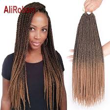 2) voluminous and kinky textured curls Alirobam Box Braid Brown Crochet Hair Ombre Synthetic Braiding Hair Extensions Black Woman Braids 14 18 22 Inch 22 Strands Pack Box Braids Aliexpress