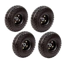 10 In No Flat Tire 4 Pack Fr1030 The Home Depot Wheelbarrow Tires Lawn Mower Tires Flat Tire