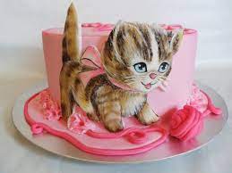 Little Kitty Kitten Cake Novelty Birthday Cakes Birthday Cake For Cat