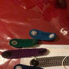 Crochet Ear Saver Earsaver Mask Extender Set Of 5 Choose Color And Size Crochet Mask Crochet Yarn Colors