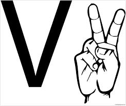 Many who are deaf or hard of hearing rely on sign language to communicate. Asl Sign Language Letter V Coloring Pages Alphabet Coloring Pages Coloring Pages For Kids And Adults