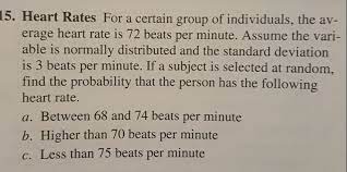 Solved 15 Heart Rates For A Certain Group Of Individuals Chegg Com