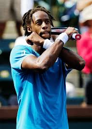 Venuswilliams Gael Monfils Of Does A Black Panther Celebration Following His Victory Over John Isner During The Bnp Tennis Photos Tennis Players Gael Monfils