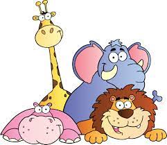 4 Cartoon Jungle Animals - Clip Art Library