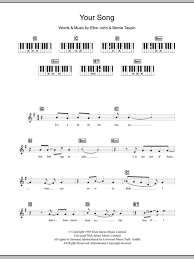 It in the original key of eb. Your Song Sheet Music Elton John Piano Chords Lyrics