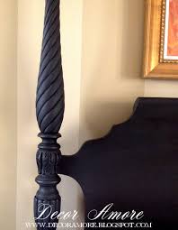 Black 4 Poster King Bed Decor Amore Back In Black Bed Makeover Painted Beds Chalk Paint Bed