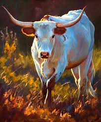Stepping Into The Light By Cheri Christensen Oil 36 X 30 Bull Painting Animal Paintings Cow Art