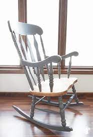 easy rocking chair redo with a sander stain and paint update an old rocking chair with t in 2021 rocking chair makeover vintage rocking chair painted rocking chairs