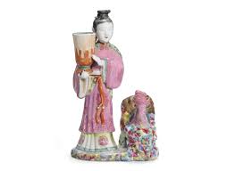 A Famille Rose Lady And Peacock Candle Holder Peacock Candle Candle Holders Famille