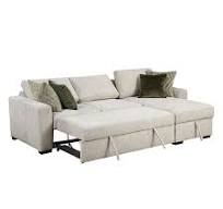 Lazzara Deleon 110.5 in. Straight Arm 3-Piece Microfiber Sectional Sofa  with Reversible Chaise, Pull-out Bed and Ottoman in Sand 8548_4VC2ACLAOT