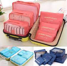 6 Pcs Set Waterproof Clothes Storage Bags Packing Cube Travel Luggage Organizer Travel Luggage Organization Travel Storage Bag Packing Bags Travel